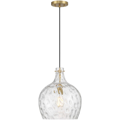 Coastal 1 Light 12.75 inch Natural Brass Pendant Ceiling Light