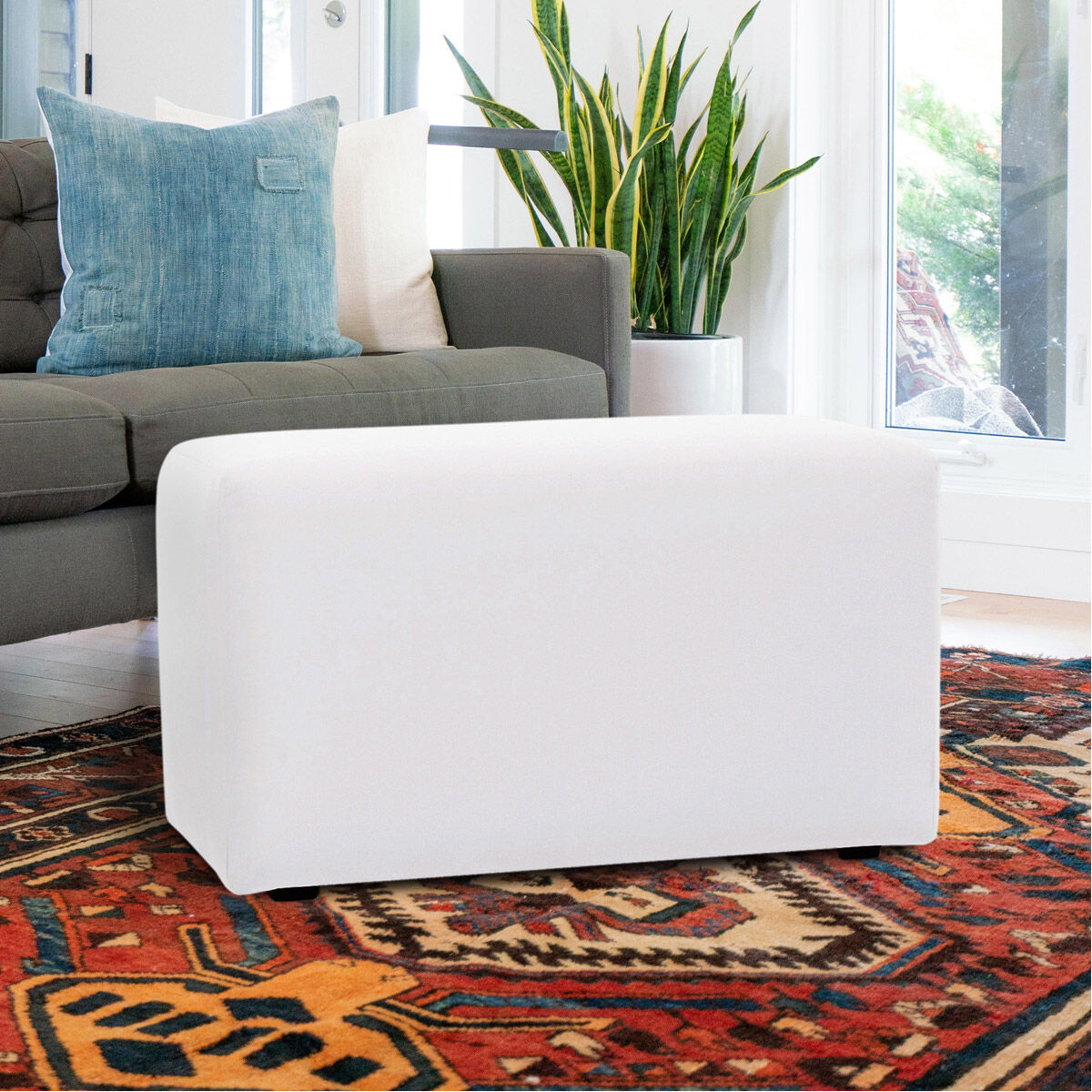 Universal Seascape Natural Outdoor Bench with Slipcover