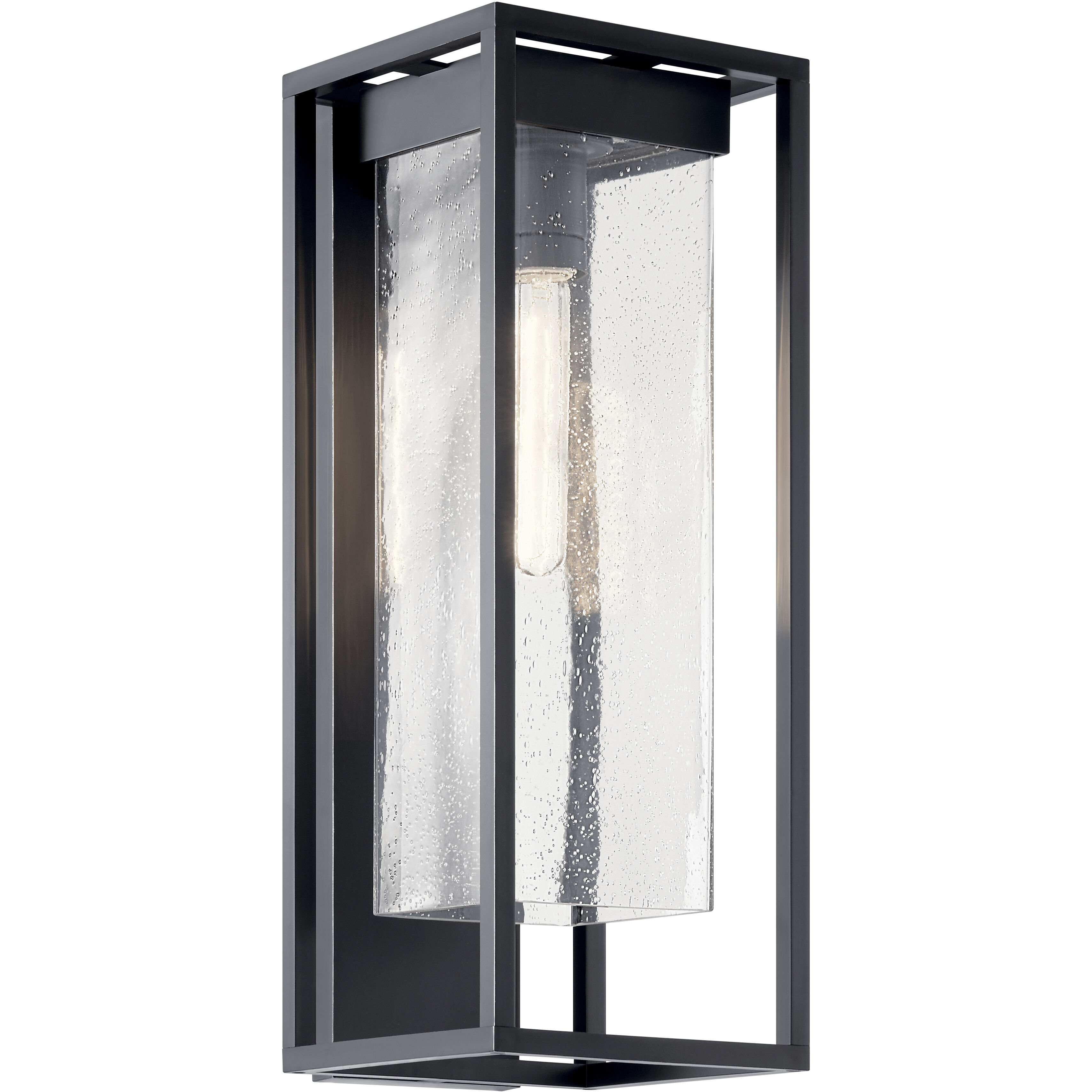 Kichler 59063BSL Mercer 1 Light 24 inch Black with Silver Highlights Outdoor Wall Sconce Large