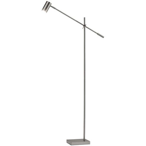 Collette 58 inch 9.00 watt Brushed Steel Floor Lamp Portable Light 