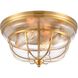 Manhattan Boutique 2 Light 13 inch Brushed Brass Flush Mount Ceiling Light
