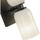 Nola Wall Sconce Wall Light in Black, Glossy Opal Glass Shade