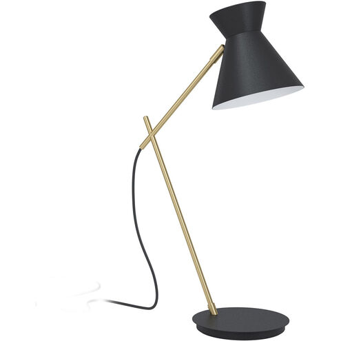 Amezaga 21 inch 60.00 watt Structured Black and Brushed Brass Table Lamp Portable Light