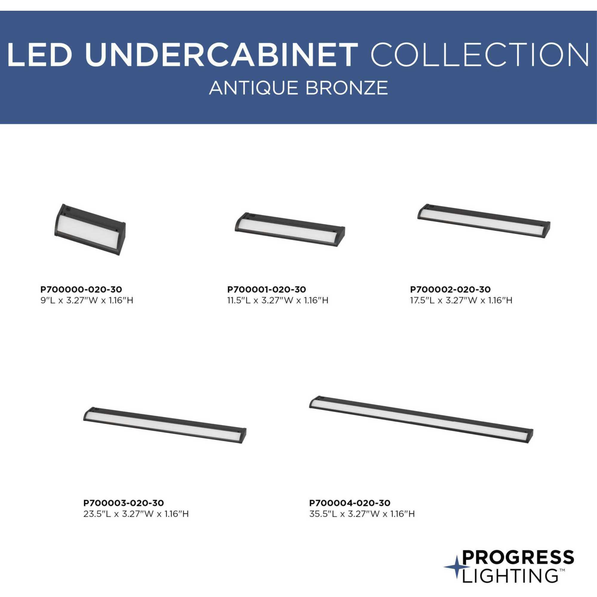 Hide-a-Lite V 120 LED 9 inch Antique Bronze LED Undercabinet Light, Progress LED