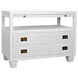 Noir 40 X 30 inch White Wash Side Table, 2-Drawer