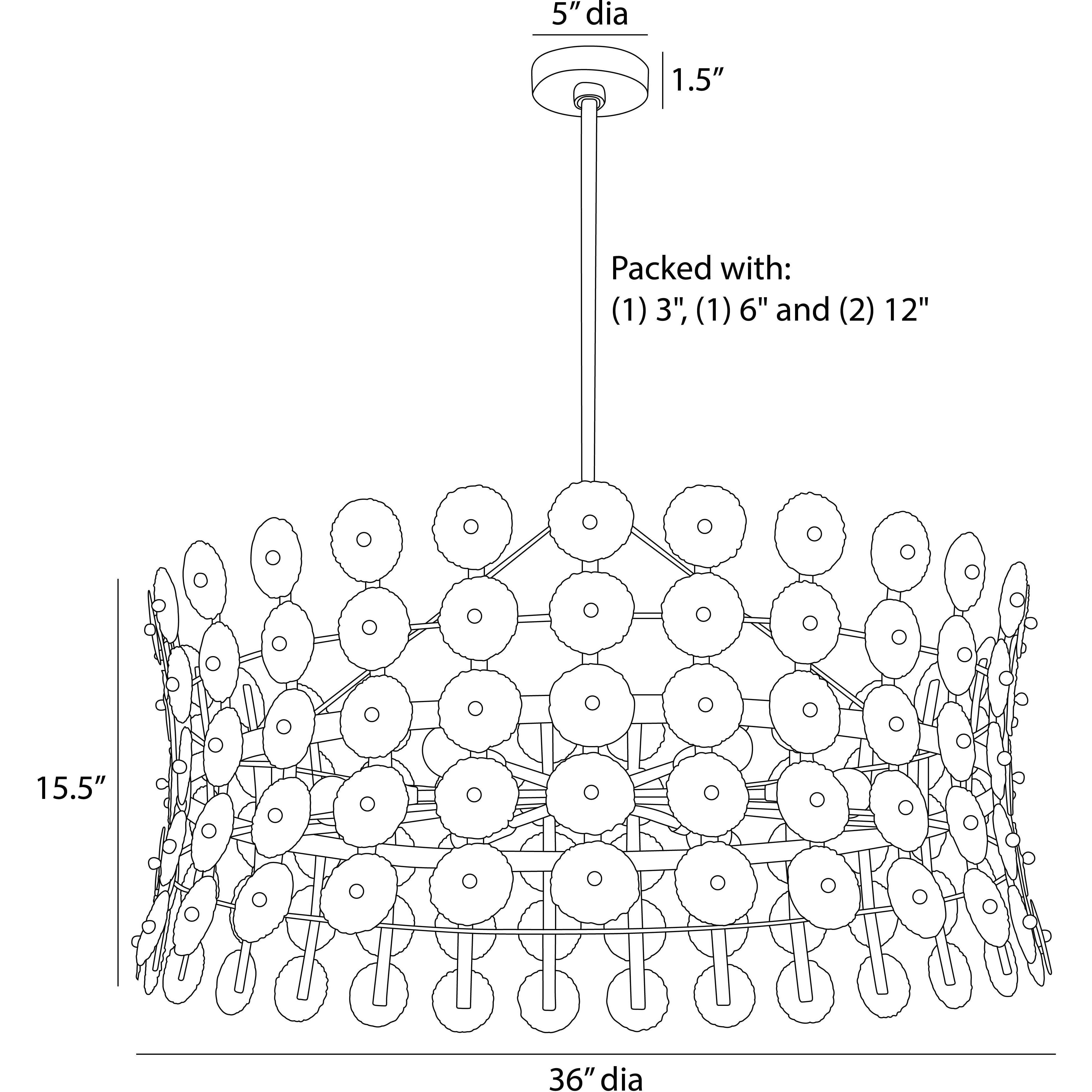 Imperia 6 Light 36 inch Burnt Iron Chandelier Ceiling Light