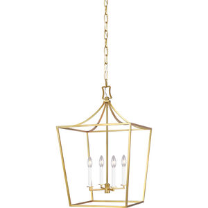 C&M by Chapman & Myers Southold 4 Light 18 inch Burnished Brass Hanging Lantern Ceiling Light