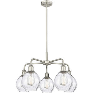 Waverly 5 Light 24 inch Satin Nickel and Clear Chandelier Ceiling Light