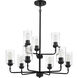 Stowe 9 Light 30 inch Flat Black Chandelier Ceiling Light
