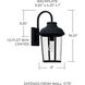 Dunbar 1 Light 18 inch Black Outdoor Wall Lantern