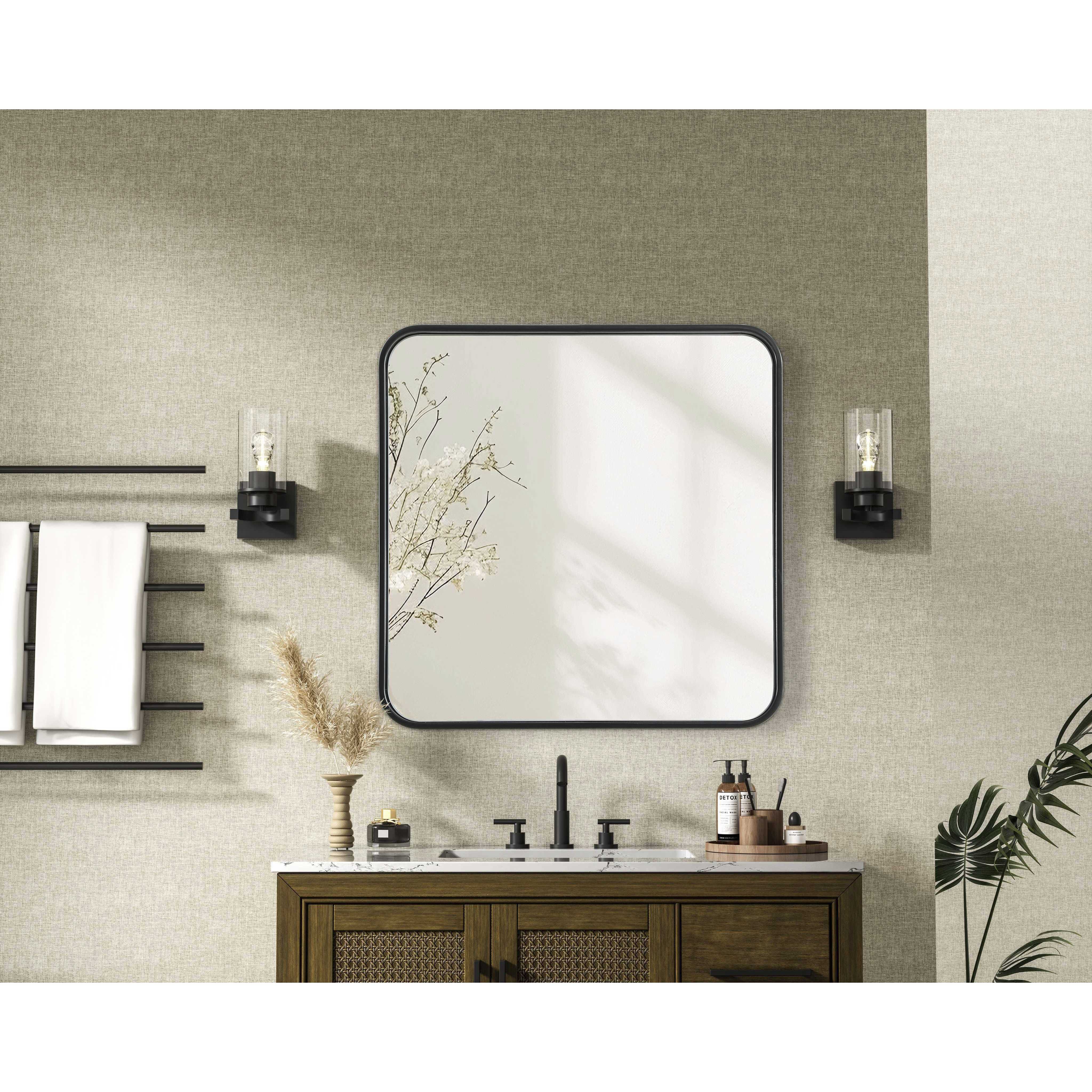 Remy 24 X 24 inch Black Mirror