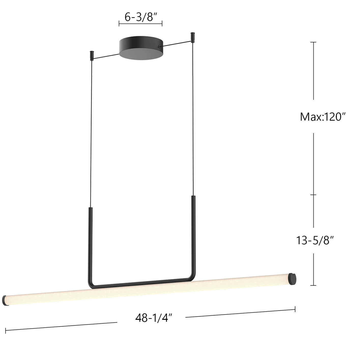 Vesper LED 48.25 inch Brushed Gold Linear Pendant Ceiling Light