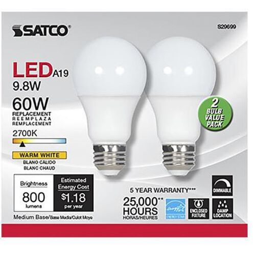 Lumos LED A19 Medium E26 9.8 watt 120V 2700K Light Bulb