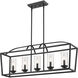 Mercer Island Light Ceiling Light in Seeded Glass, Matte Black/Matte Black
