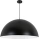 Ofelia LED 31.5 inch Matte Black Pendant Ceiling Light in Matte Black/White, Dome