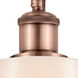 Ballston Hadley LED 5.3 inch Antique Copper Sconce Wall Light in Matte White Glass