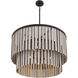 Esbelta 6 Light 30.25 inch Dark Bronze and Whitewashed Wood Pendant Ceiling Light