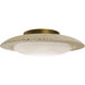 Saturno LED 19.75 inch Beige Travertine and Aged Brass Flush Mount Ceiling Light