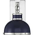 Corning 1 Light 8 inch Navy with Polished Nickel Accents Wall Sconce Wall Light in Navy/Polished Nickel