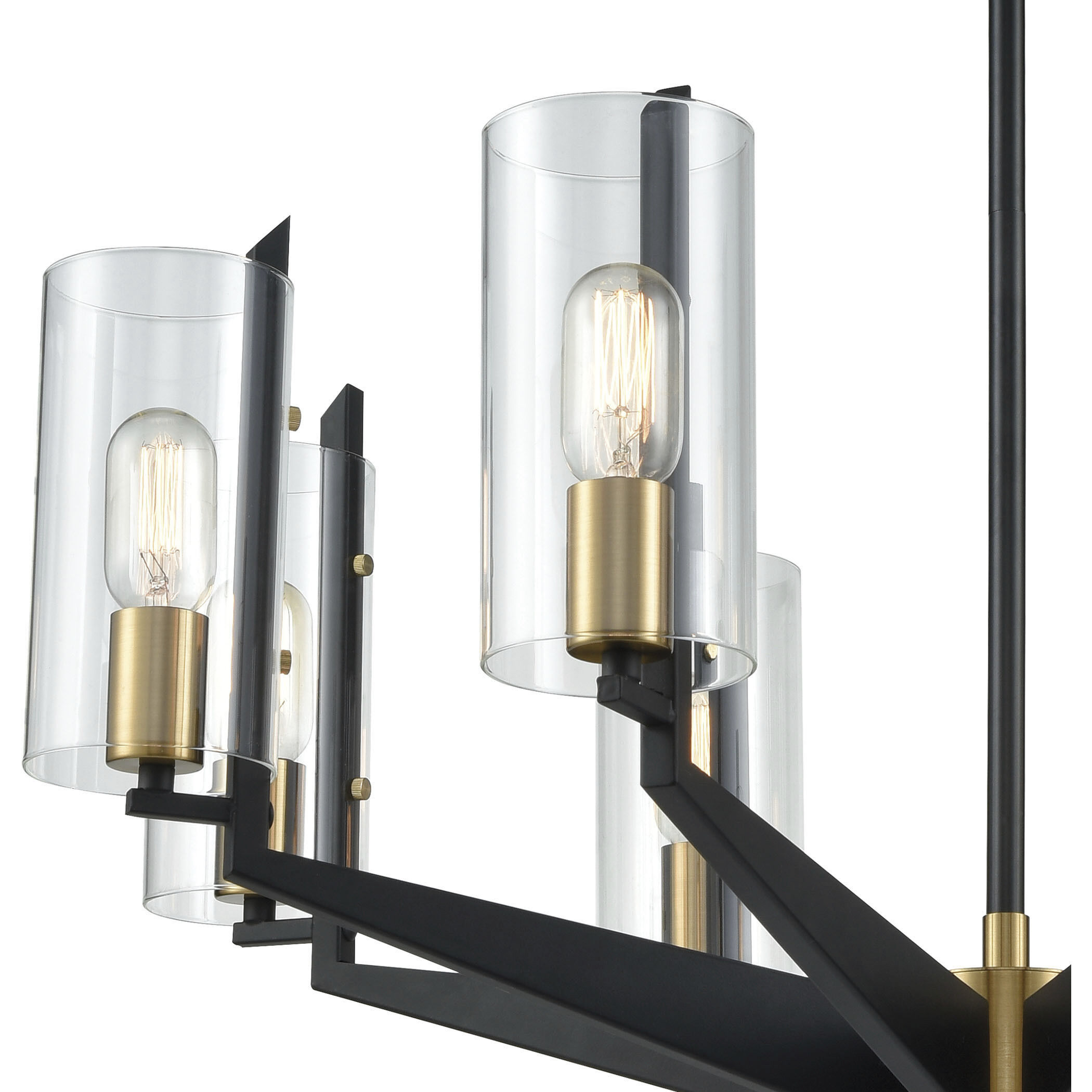 Blakeslee 8 Light 33 inch Matte Black with Satin Brass Chandelier Ceiling Light