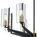 Blakeslee 8 Light 33 inch Matte Black with Satin Brass Chandelier Ceiling Light