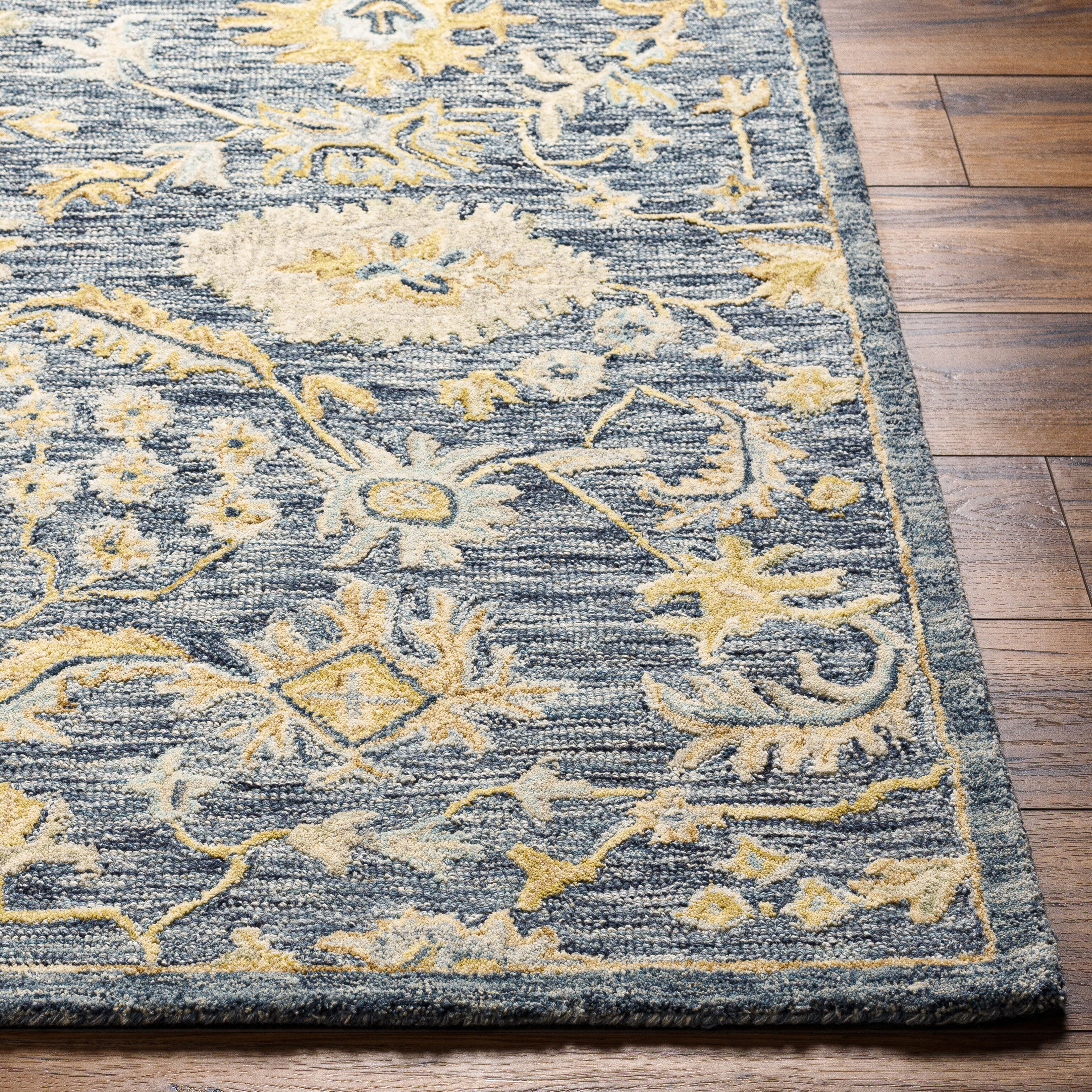Lazio 36 X 24 inch Dark Blue Rug in 2 x 3, Rectangle