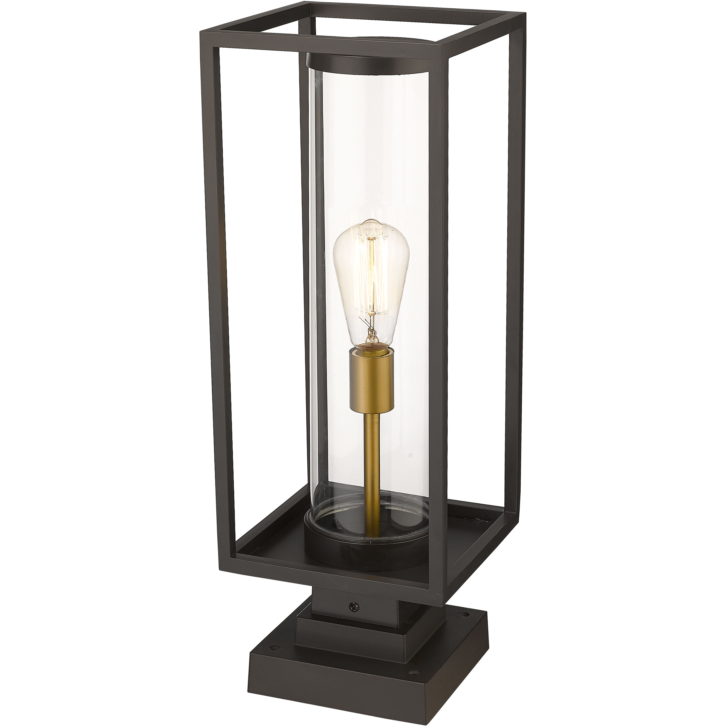 Dunbroch 1 Light 22.75 inch Deep Bronze and Outdoor Brass Outdoor Pier Mounted Fixture