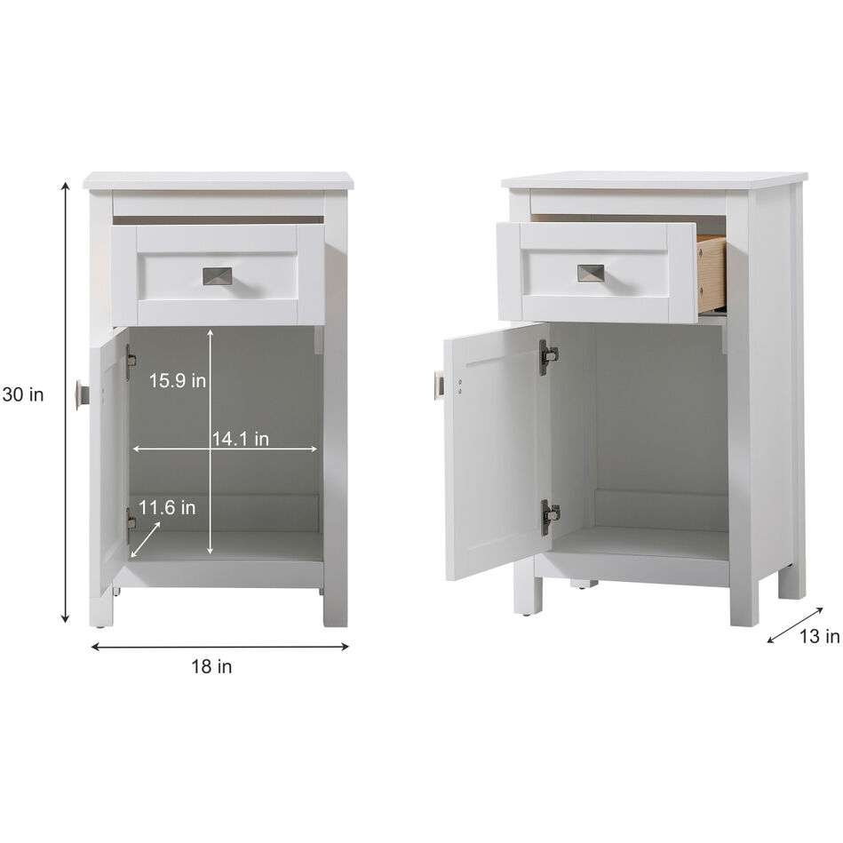 Adian White Bathroom Storage Cabinet