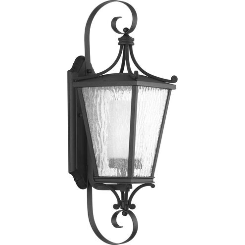Cadence 1 Light 25 inch Textured Black Outdoor Wall Lantern, Medium, Design Series