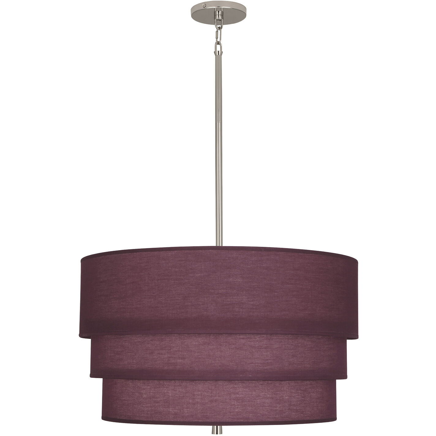 Decker 3 Light 24 inch Polished Nickel Pendant Ceiling Light in Vintage Wine