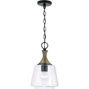 Capital Lighting Amara 1 Light 9 inch Matte Black with Brass Pendant Ceiling Light 345611KB - Open Box