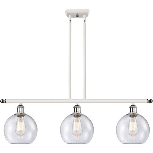 Ballston Athens 3 Light 36 inch White and Polished Chrome Island Light Ceiling Light