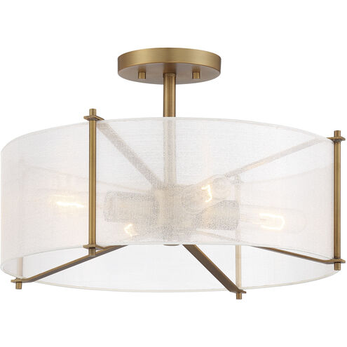 Daybreak 4 Light 18 inch Old Satin Brass Semi-Flush Ceiling Light