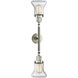 Franklin Restoration Bellmont 2 Light 17 inch Brushed Satin Nickel Bath Vanity Light Wall Light in Seedy Glass, Franklin Restoration