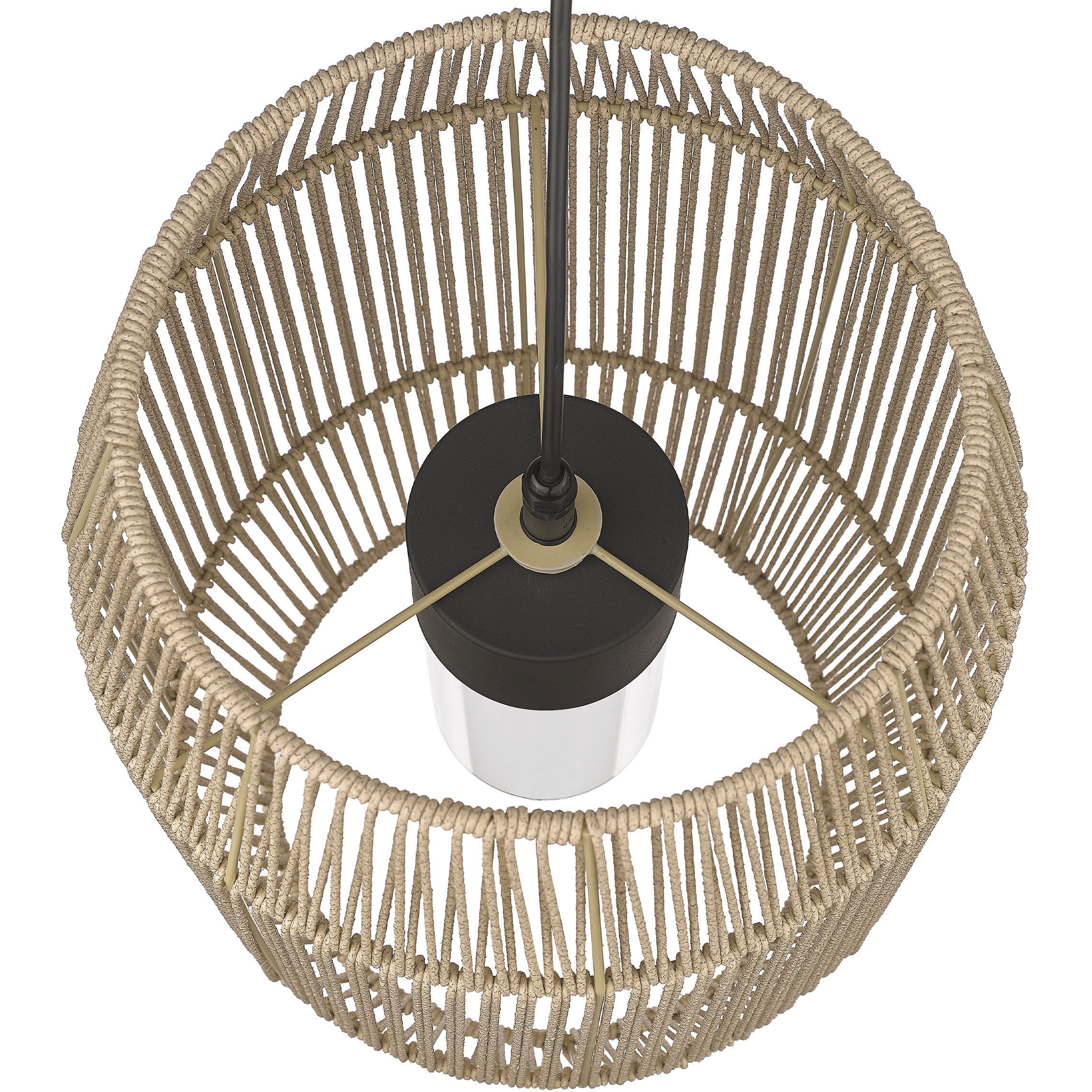 Seabrooke 1 Light 15 inch Natural Black Outdoor Pendant in Summer Sands