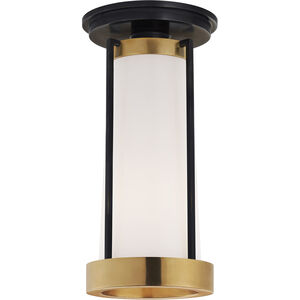 Thomas O'Brien Calix LED 5 inch Bronze and Brass Flush Mount Ceiling Light in White Glass, Bronze and Hand-Rubbed Antique Brass, Tall