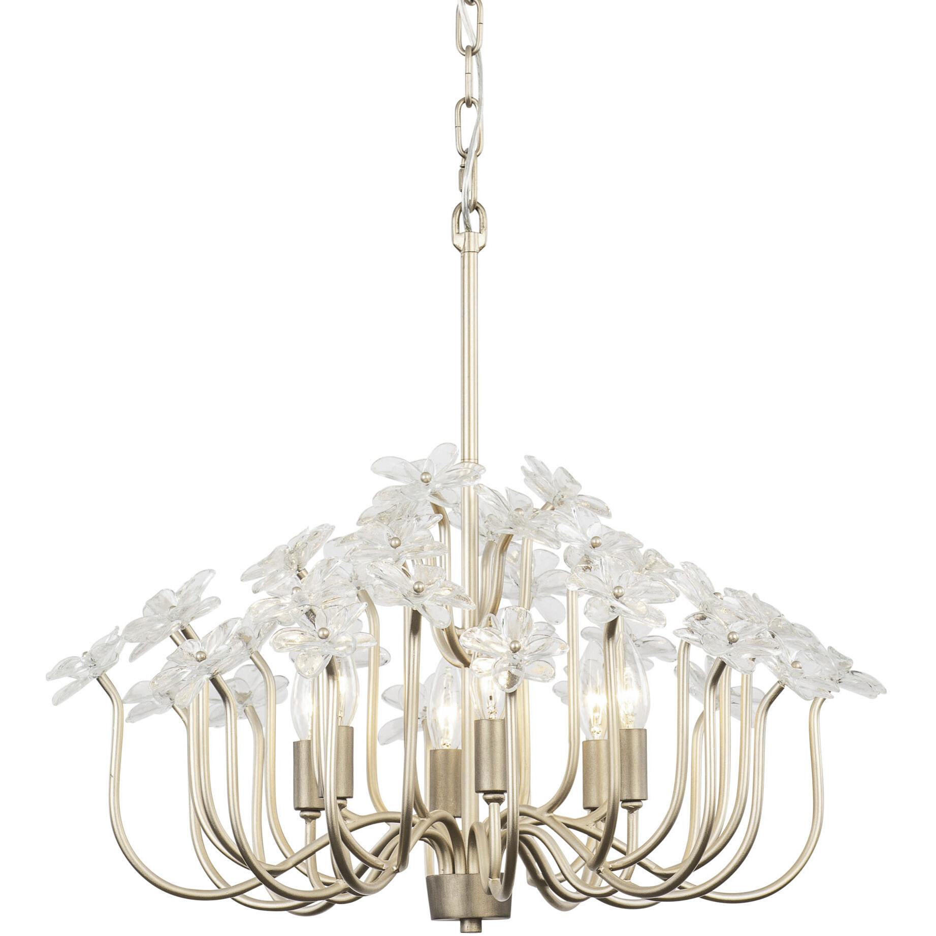 Wildflower 6 Light 26 inch Gold Dust/Artifact Chandelier Ceiling Light, Smithsonian Collaboration