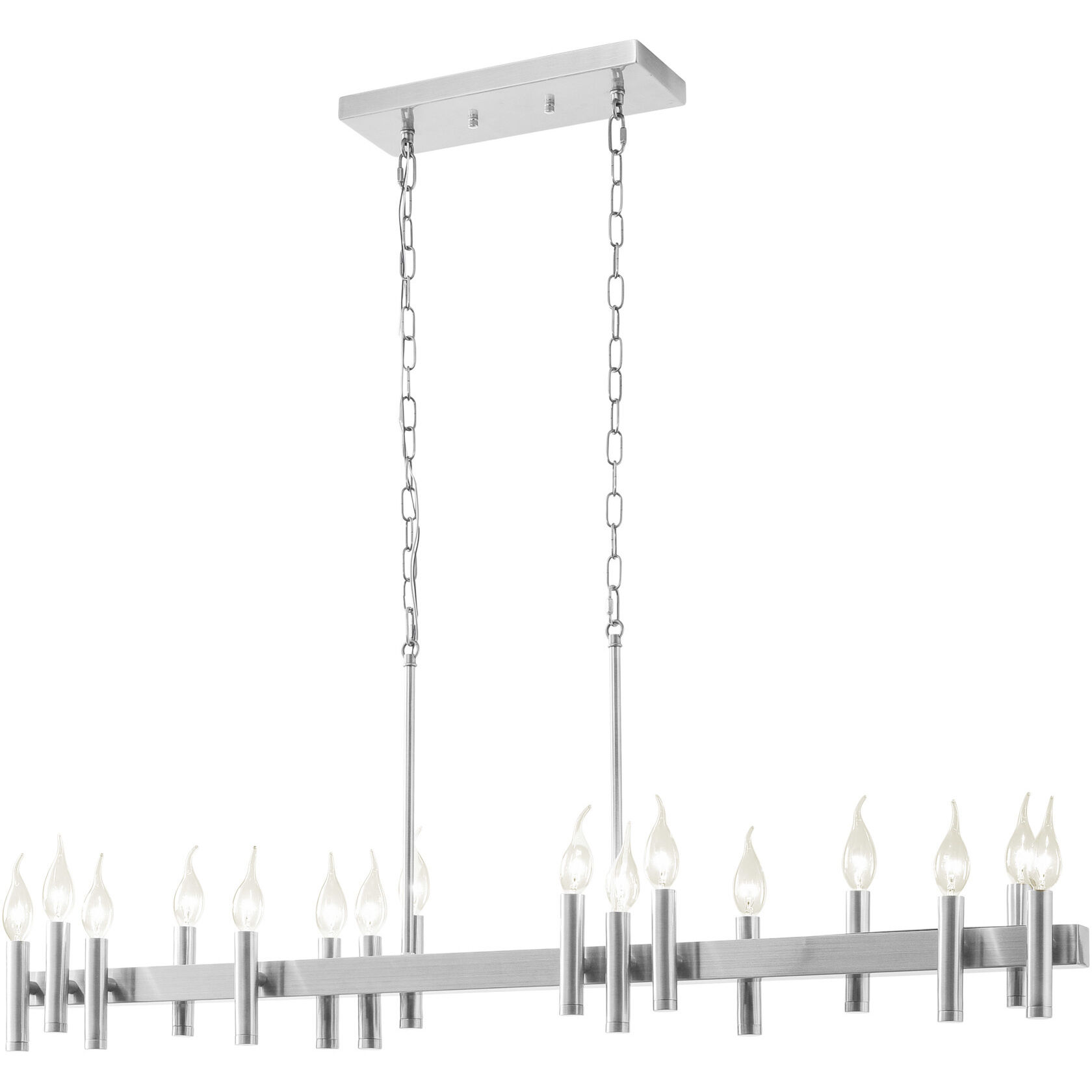 Collette 16 Light 48 inch Satin Nickel Linear Pendant Ceiling Light