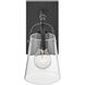 Foster 1 Light 6.5 inch Black Vanity Light Wall Light in Clear