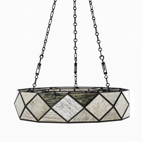 Maybelle 4 Light 27.5 inch Antique Brushed Brass / Silver Mercury Glass Chandelier Ceiling Light