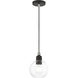 Downtown 1 Light 6.5 inch Black with Brushed Nickel Accents Mini Pendant Ceiling Light, Sphere