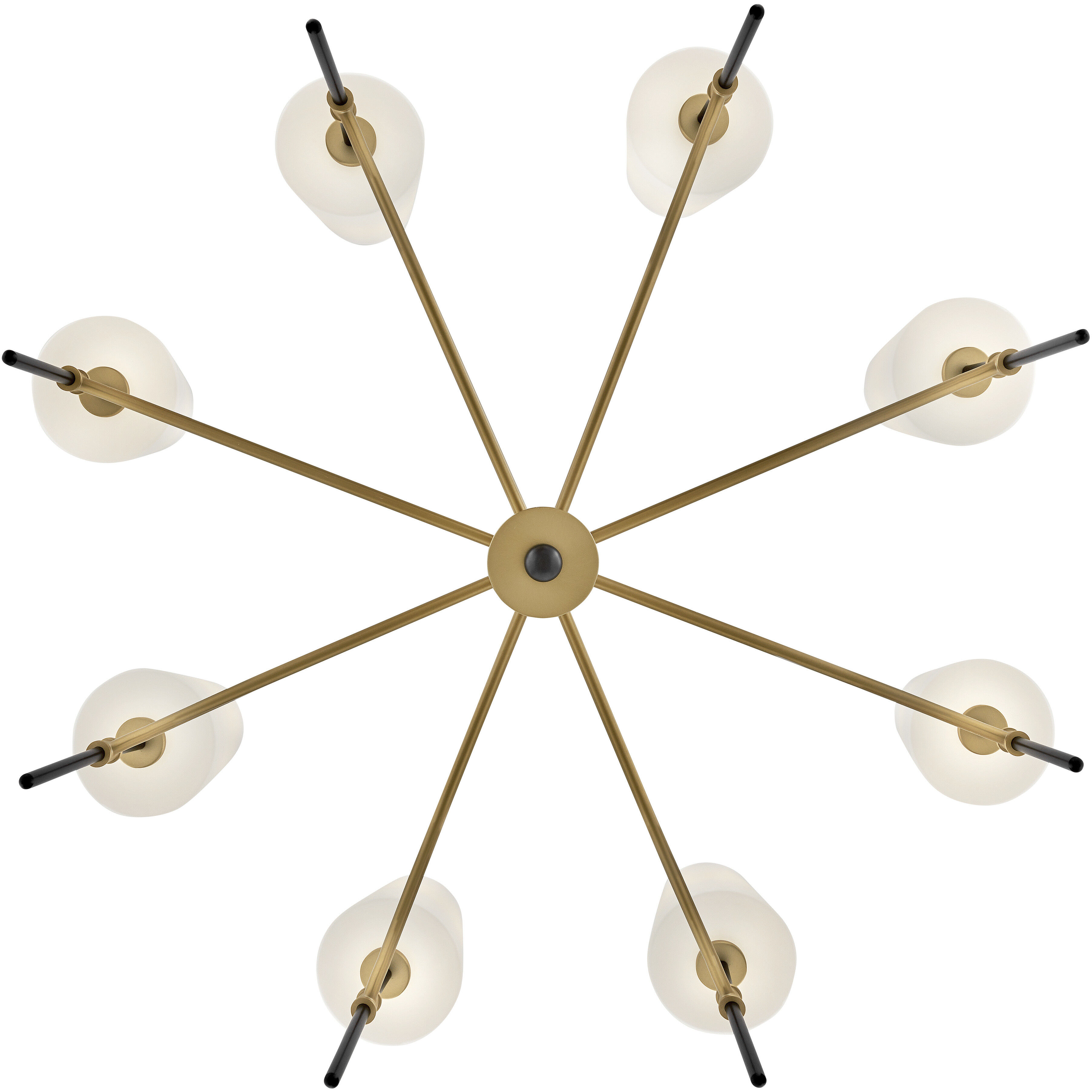 Saunders 8 Light 40 inch Black with Lacquered Brass Chandelier Ceiling Light