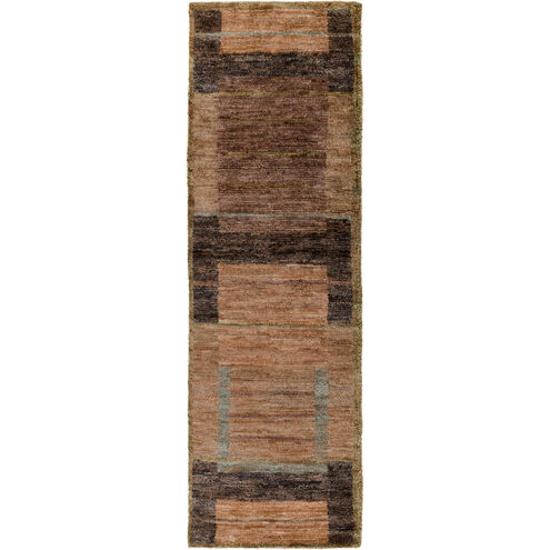 Scarborough 96 X 30 inch Butter, Dark Brown, Dark Green Rug