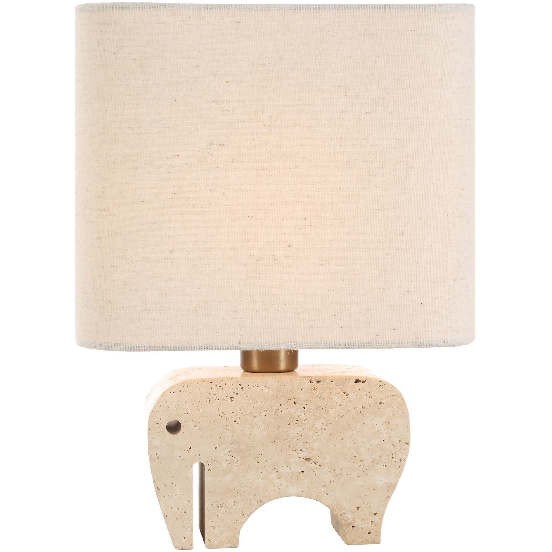 Tusk 11 inch 60.00 watt Beige Travertine ad Brass Accent Lamp Portable Light