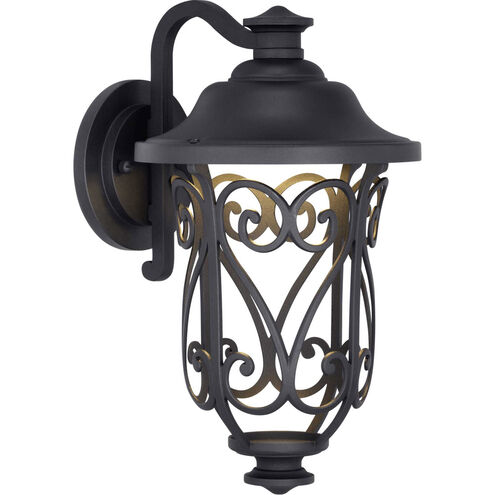 Leawood LED LED 14 inch Textured Black Outdoor Wall Lantern, Small, Design Series