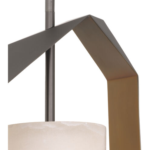 Santos 1 Light 20.08 inch Gunmetal with Antique Brass with Alabaster Chandelier Ceiling Light