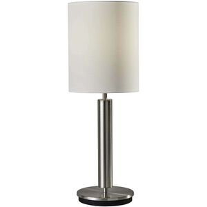 Hollywood 27 inch 100.00 watt Satin Steel Table Lamp Portable Light in Brushed Steel