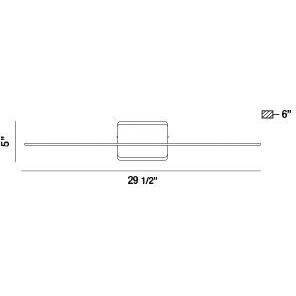 Anton LED 30 inch Brushed Nickel Wall Sconce Wall Light, Large