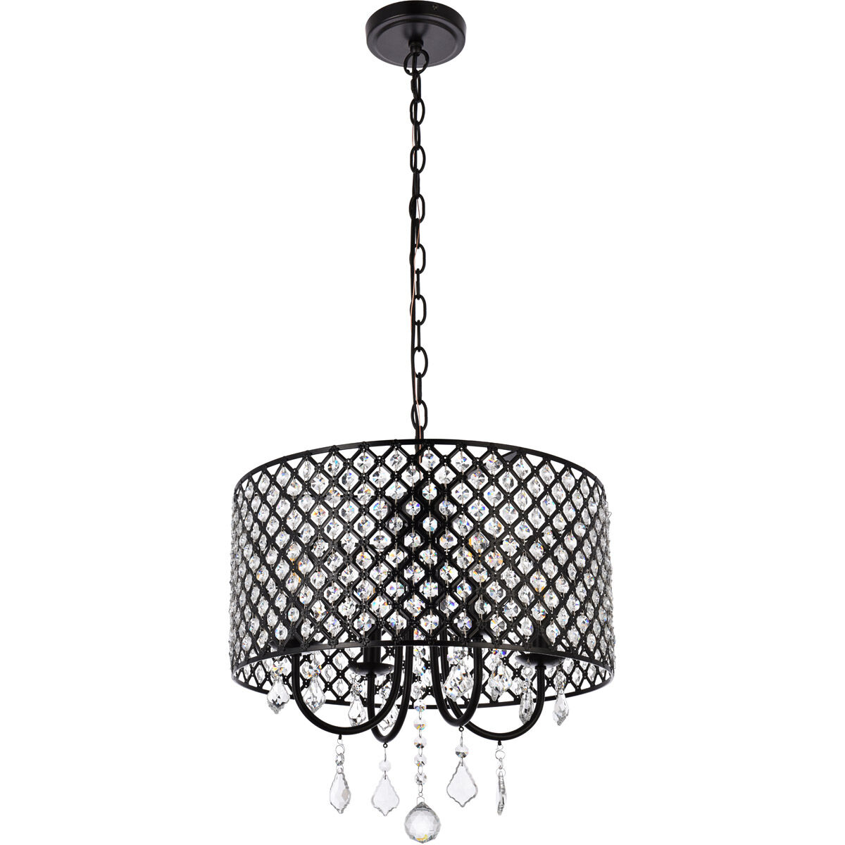 Elise 4 Light 17 inch Black Pendant Ceiling Light