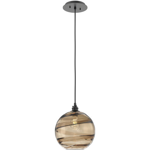 Terra 1 Light 9 inch Matte Black Pendant Ceiling Light in Terra Bronze
